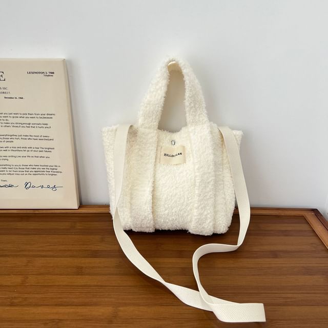 Fluffy Handle Crossbody Top Bag