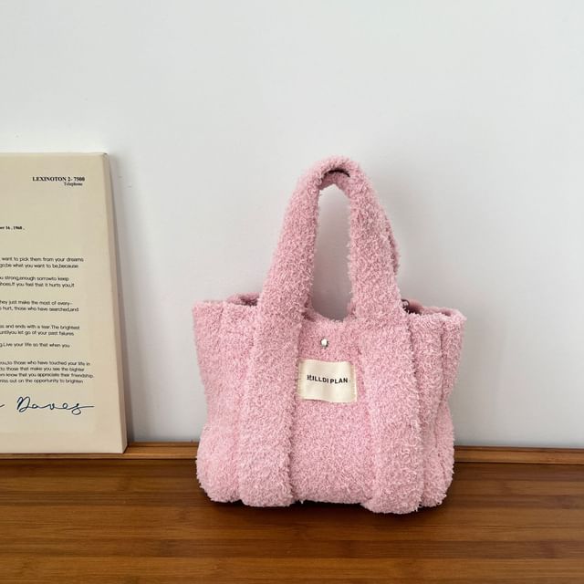 Fluffy Handle Crossbody Top Bag