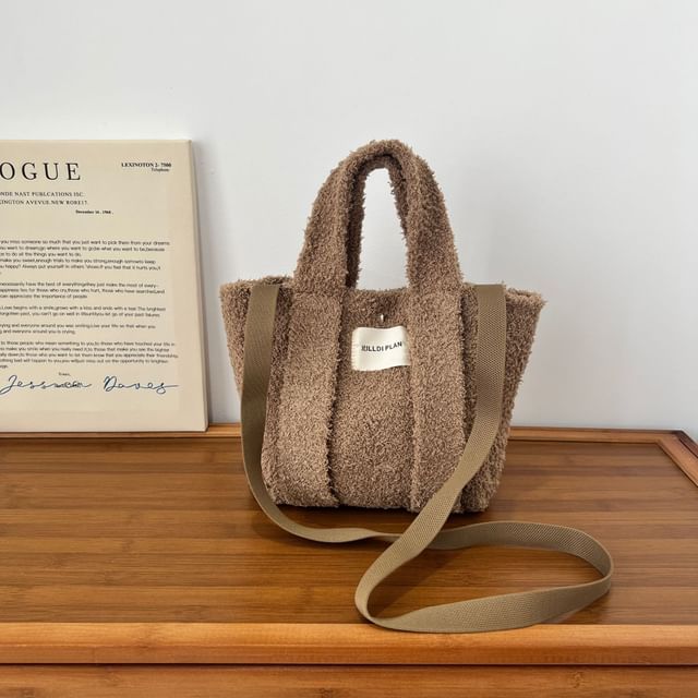 Fluffy Handle Crossbody Top Bag