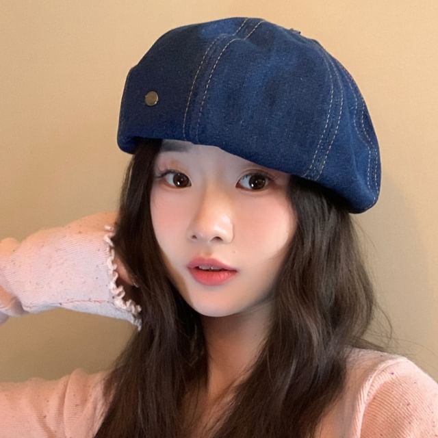 Hat Denim Beret