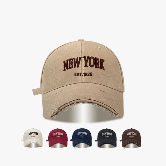 Embroidered Cap Baseball Distressed Lettering