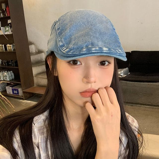 Washed Denim Cap Flat