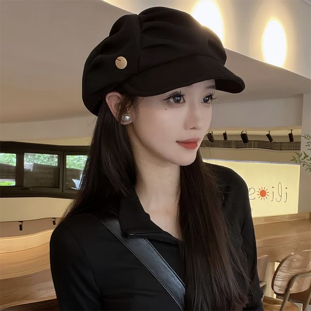 Cap Plain Ruched Newsboy