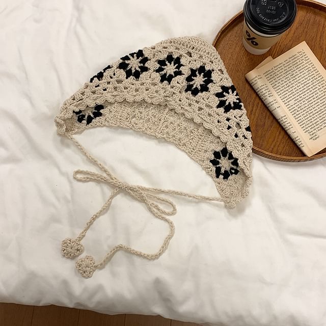 Floral Hat Crochet Bonnet Knit