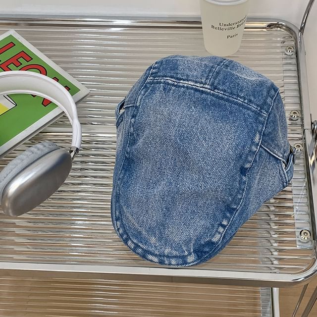 Washed Denim Cap Flat
