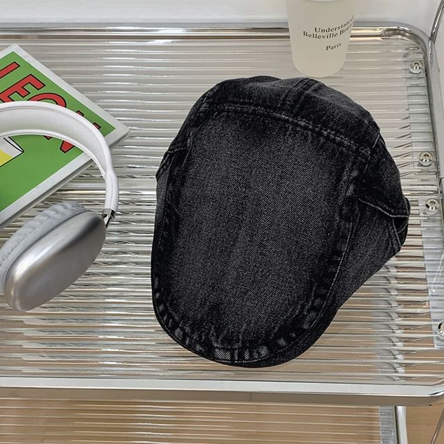 Washed Denim Cap Flat