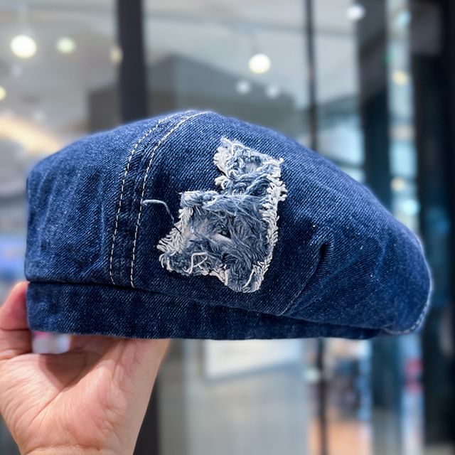 Distressed Beret Denim Washed
