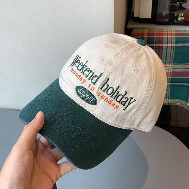 Cap Two Lettering Tone Baseball Embroidered