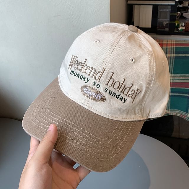 Cap Two Lettering Tone Baseball Embroidered