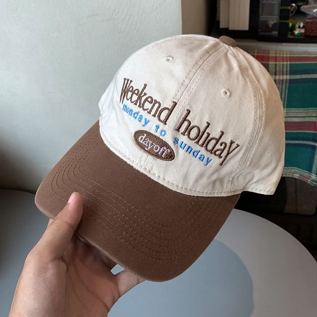 Cap Two Lettering Tone Baseball Embroidered