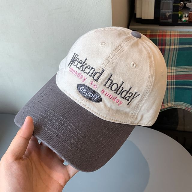 Cap Two Lettering Tone Baseball Embroidered