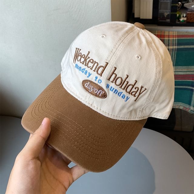 Cap Two Lettering Tone Baseball Embroidered