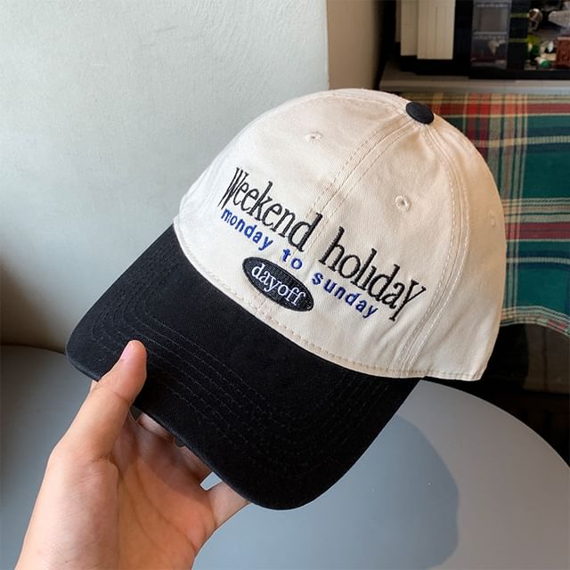 Cap Two Lettering Tone Baseball Embroidered