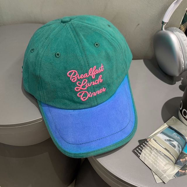 Embroidered Cap Lettering Baseball Two Tone