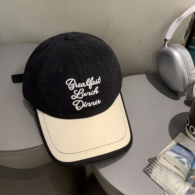 Embroidered Cap Lettering Baseball Two Tone