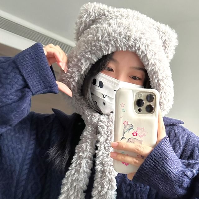 Hat Cat Ear Trapper Chenille