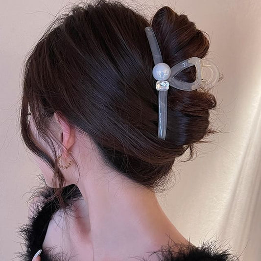 Pince à cheveux en fausses perles et strass