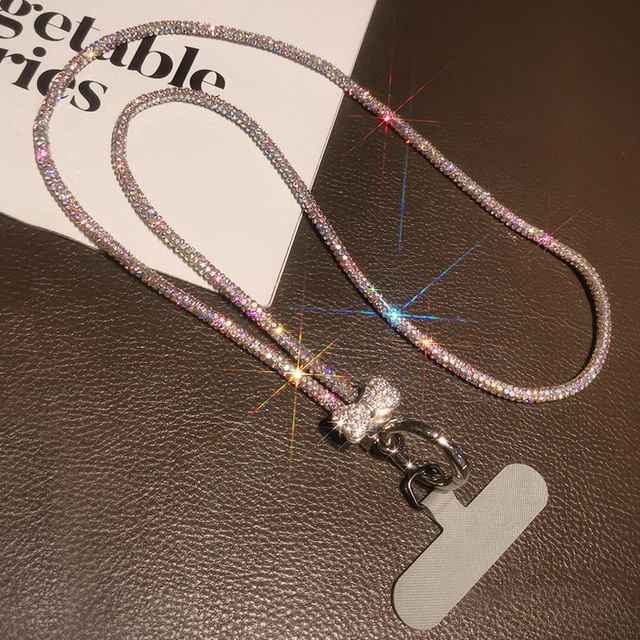 Bow Embellished Wrist Phone Strap / Phone Lanyard with Lanyard Pad