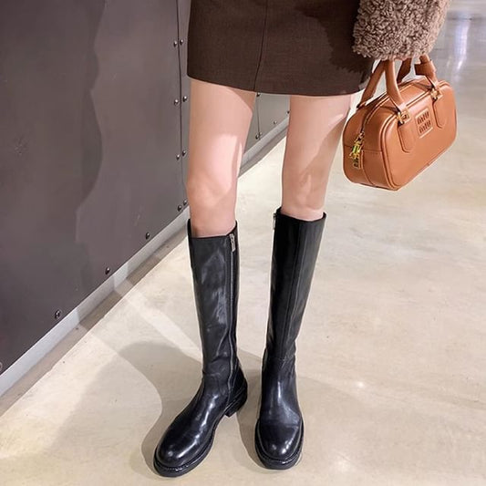 Boots Leather Over-the-Knee Faux