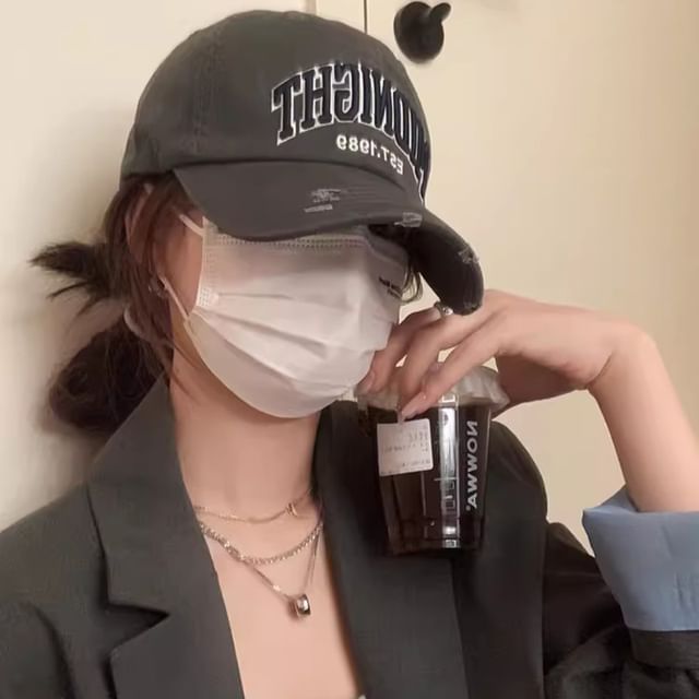 Cap Distressed Embroidered Baseball Lettering