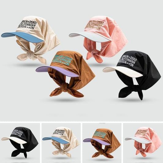 Head Scarf Embroidered Lettering with Brim