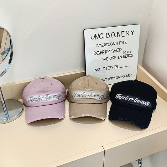 Baseball Distressed Embroidered Cap Lettering