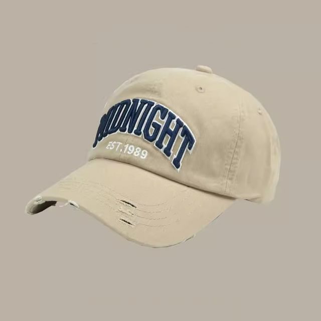 Cap Distressed Embroidered Baseball Lettering