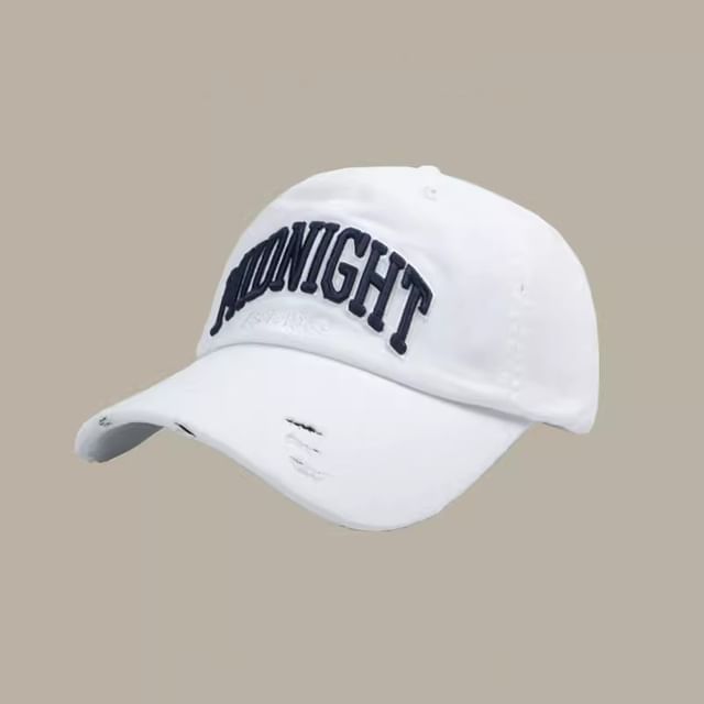 Cap Distressed Embroidered Baseball Lettering
