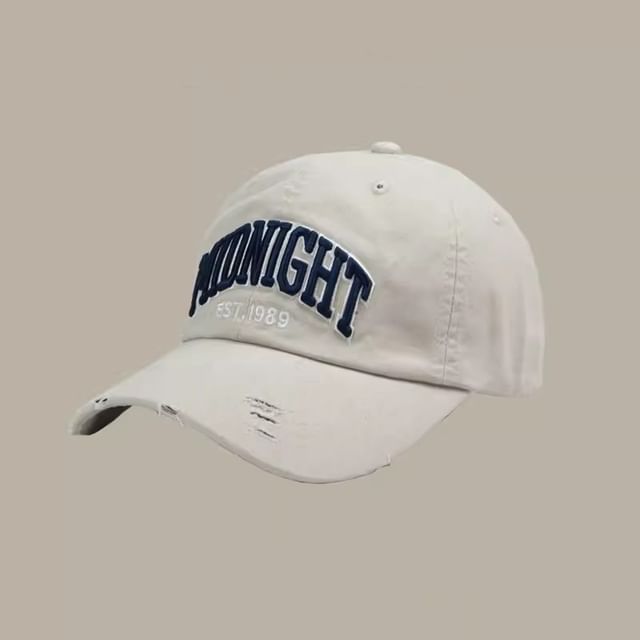 Cap Distressed Embroidered Baseball Lettering