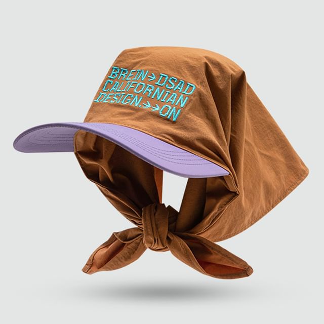 Head Scarf Embroidered Lettering with Brim