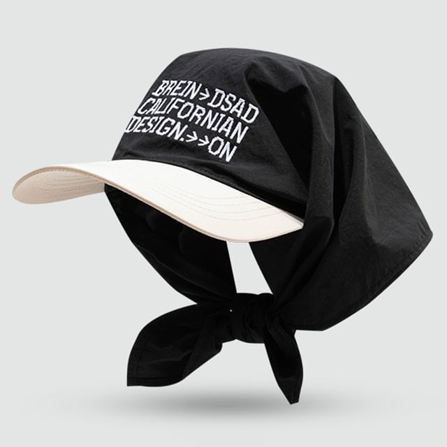 Head Scarf Embroidered Lettering with Brim