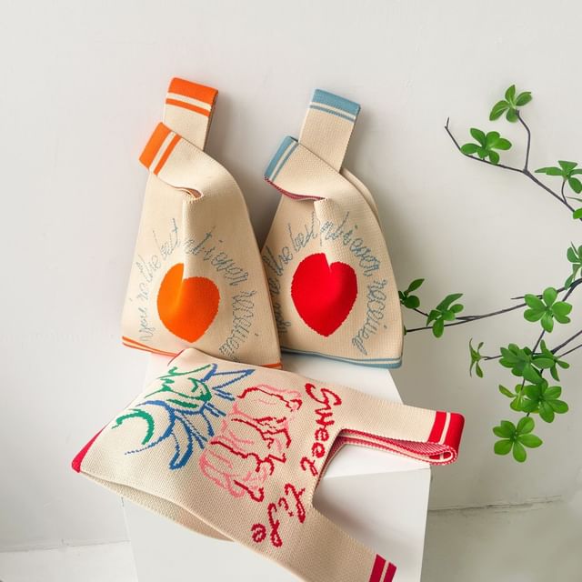 Tote Knit Bag Patterned