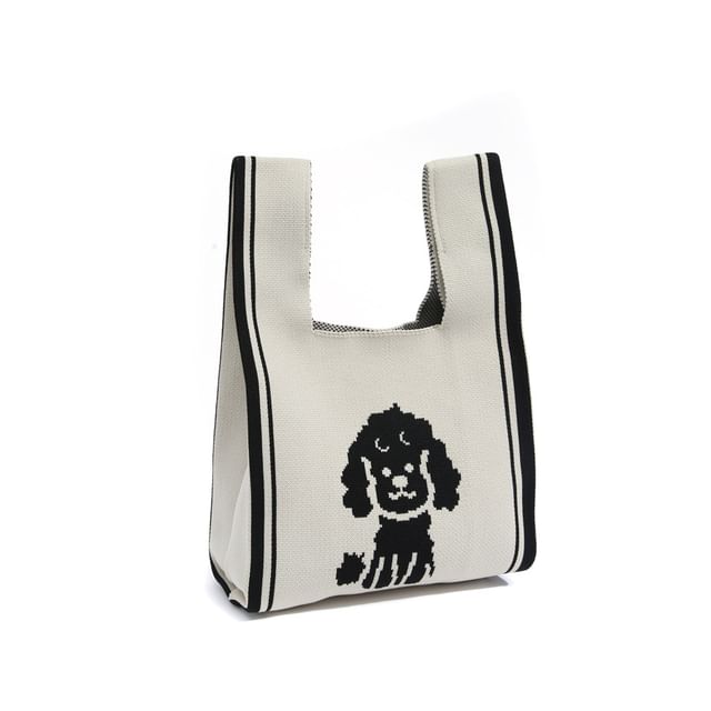 Dog Knit Bag Tote Jacquard