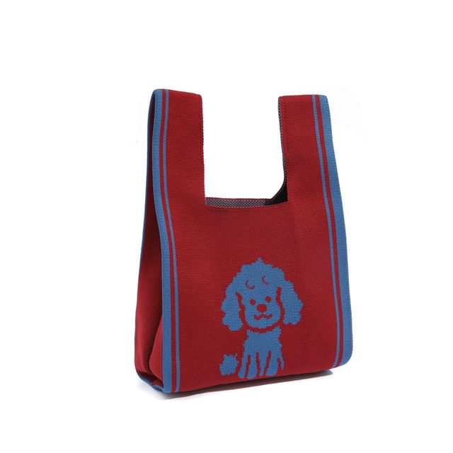 Dog Knit Bag Tote Jacquard