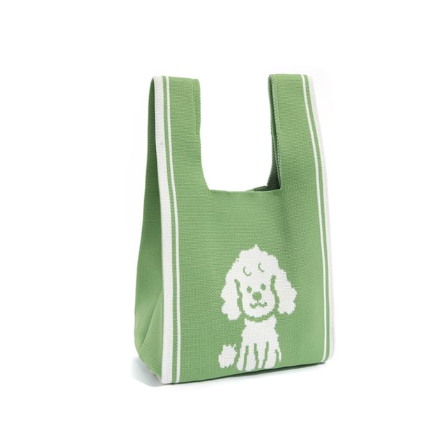 Dog Knit Bag Tote Jacquard