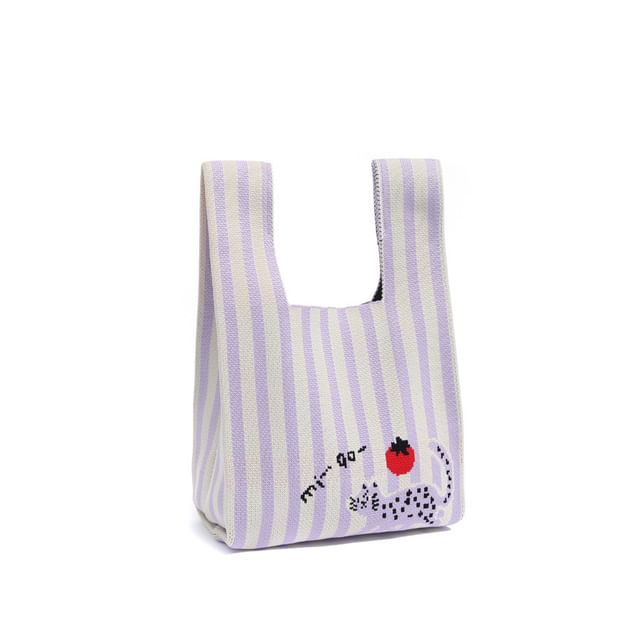 Knit Cat Bag Tote Jacquard