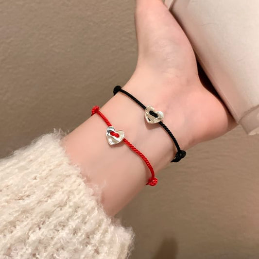 Alloy String Bracelet Heart