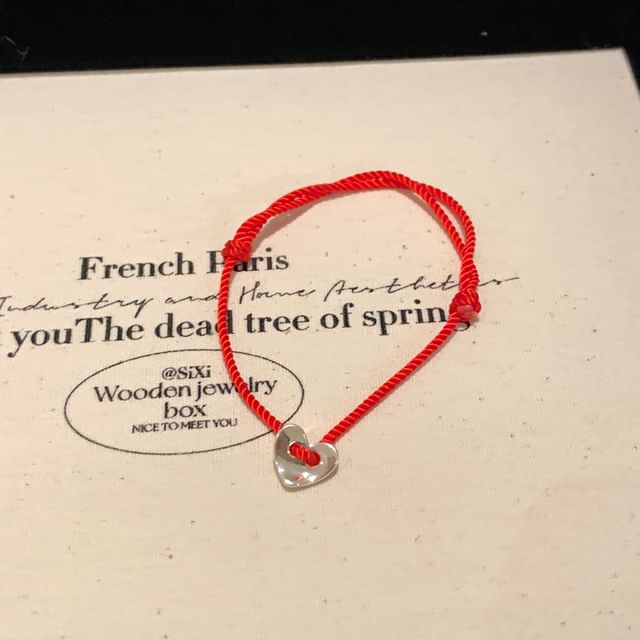 Alloy String Bracelet Heart