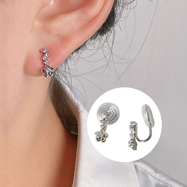 Cuff Ear Alloy Rhinestone Floral