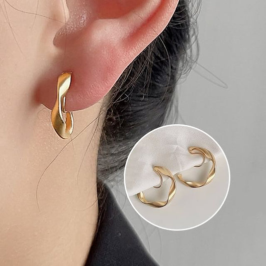 Twisted Hoop Earring Cuff Open Alloy