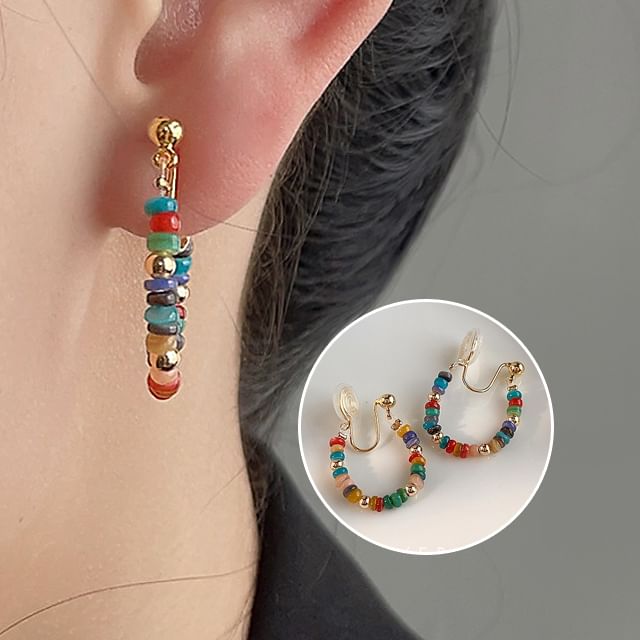Cuff Bead Hoop Ear Alloy