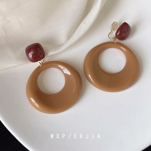 Earring Drop Hoop Resin