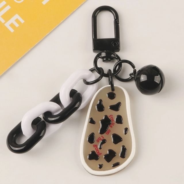 Acrylic Bell Chunky Chain Bag Charm Keyring (Various Designs)