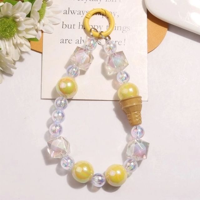 Ice Cream Acrylic Bead Bag Charm Keyring