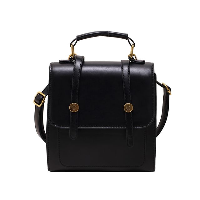 Leather Flap Faux Backpack