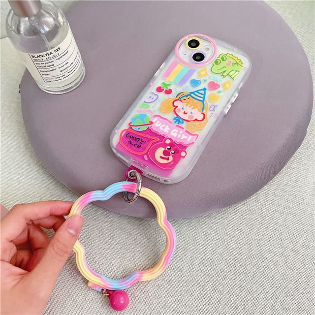 Hoop Lanyard with Wavy Strap Phone Pad