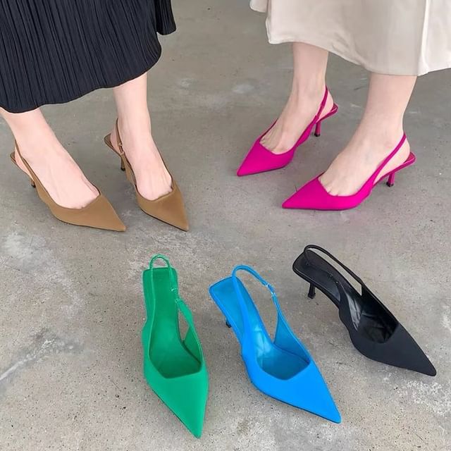 Slingback High Heel Pointy Sandals
