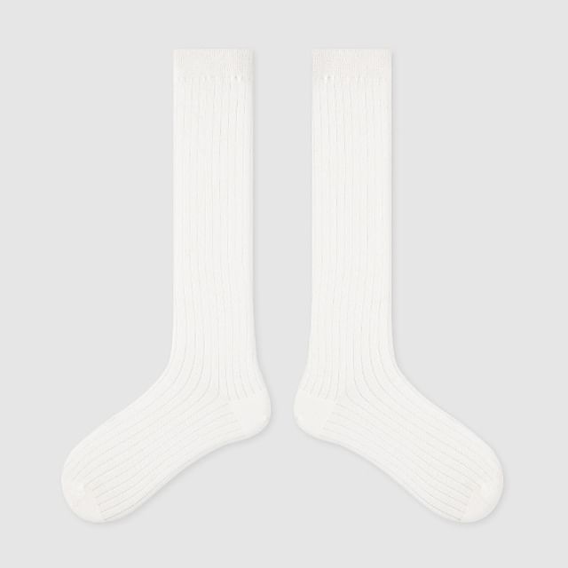 Plain Mid-Calf Socks