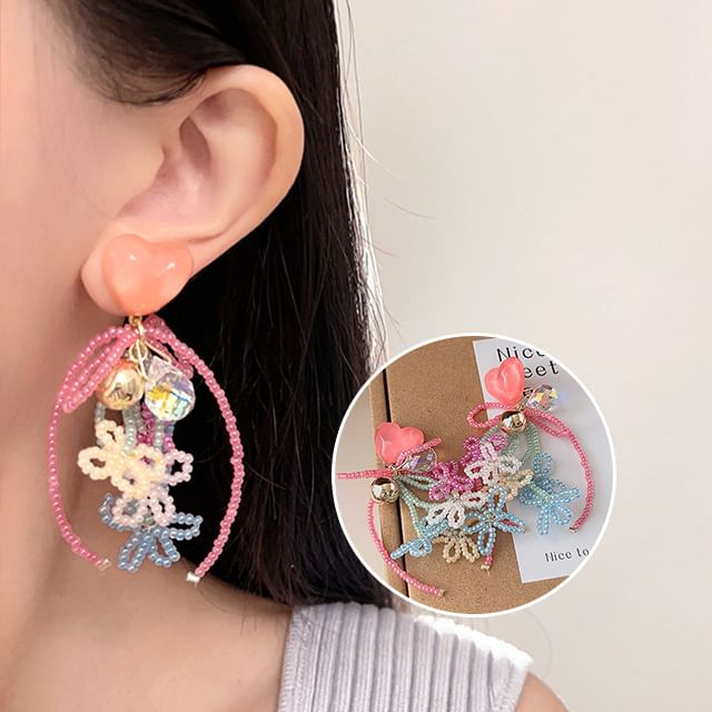 Drop Bow Bead Earring