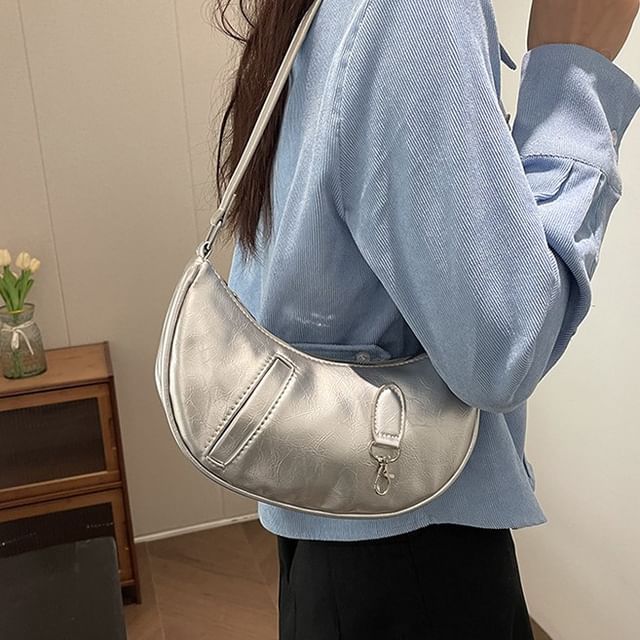 Panel Faux Leather Shoulder Bag